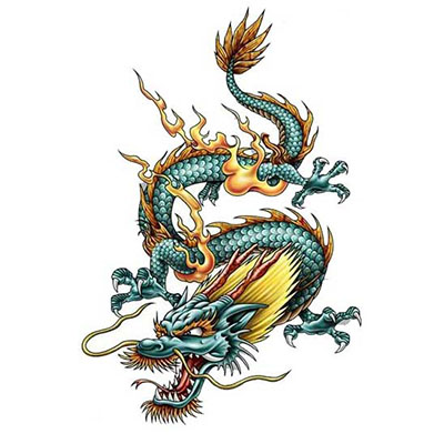 Chinese Dragon Courage Design Fake Temporary Water Transfer Tattoo Stickers NO.10242